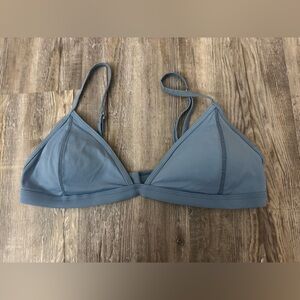 Blue Minimalist Triangle Bra with Adjustable Straps EUC